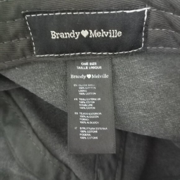 Brandy Melville Cherry Embroidered Washed Black Baseball Cap One Size - Picture 2 of 8